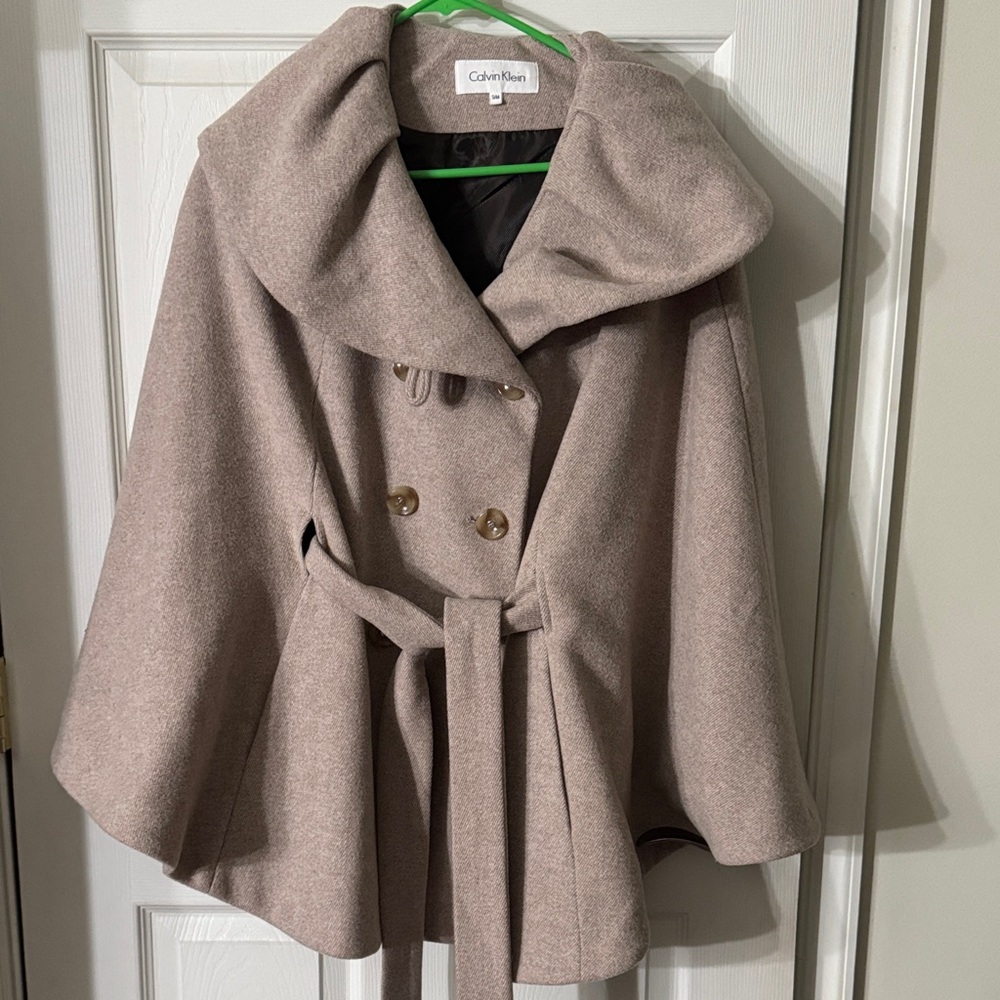 Calvin Klein Women's Beige Cape with Belt